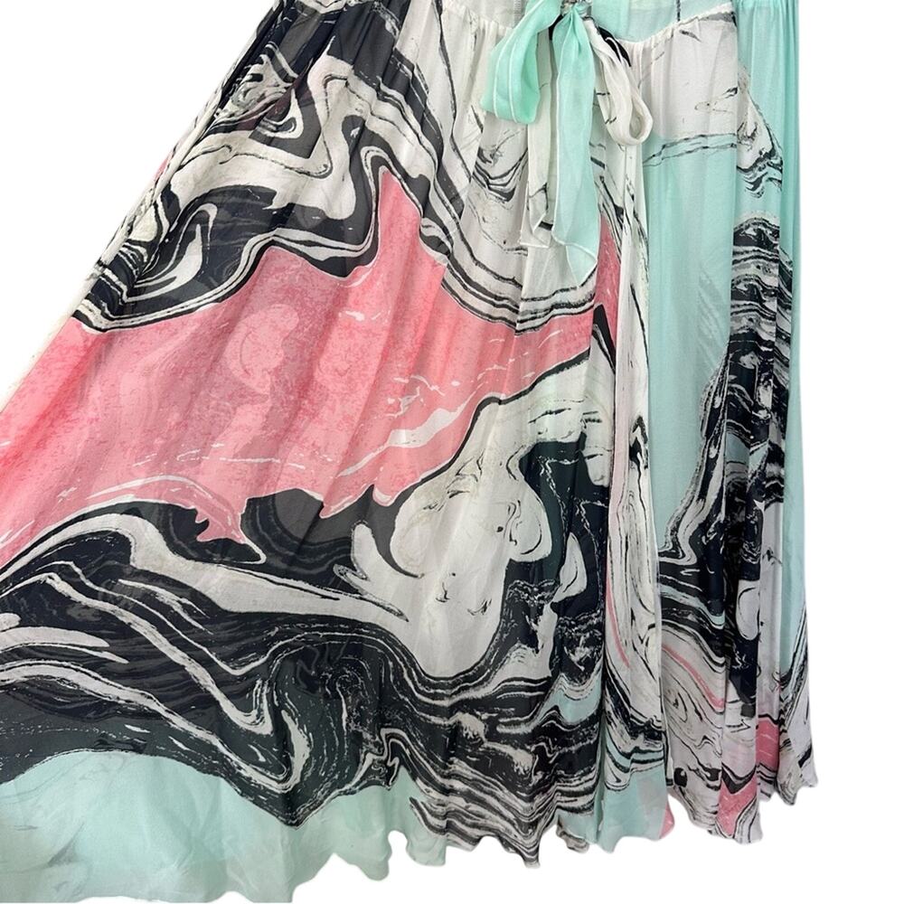 Diane Von Furstenberg Jolie Turquoise Silk A-Line Midi Dress Size 2 Resortwear - Picture 7 of 16
